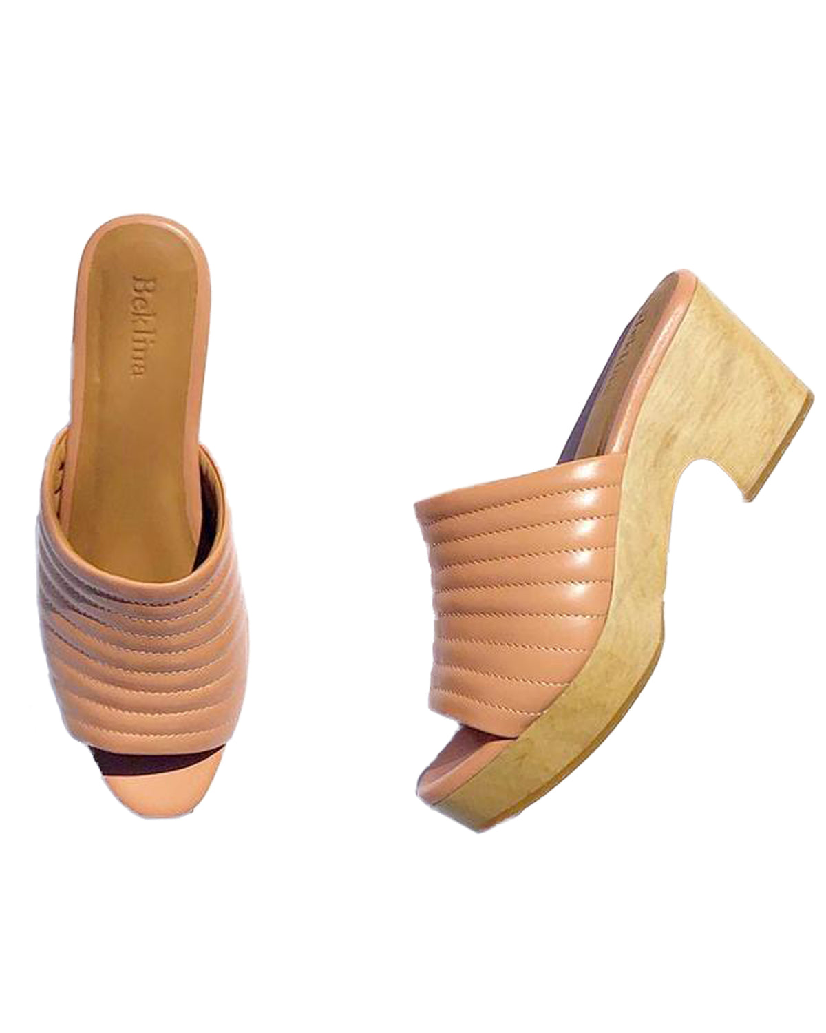Open Toe Ribbed Clog, Peach