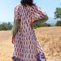 Silk Yukari Dress in Faded Rose Phool Print