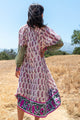 Silk Yukari Dress in Faded Rose Phool Print