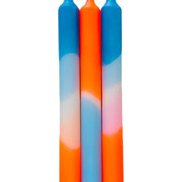 Dip Dye Neon Candles Coral Playa