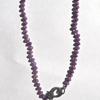 Phosphosiderite Necklace  + Pave Diamond Clasp