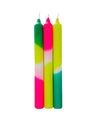 Dip Dye Neon Candles Green Splash