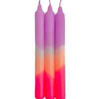 Dip Dye Neon Candles Plum Mousse