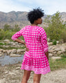 Priya Dress in Hot Pink Gingham