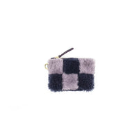 Purple Check Coin Pouch