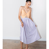Sandine Linen Dress in Orange/Lilac