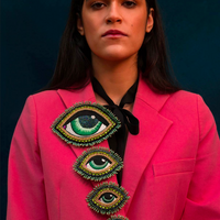 Broche OEil Céleste Verte, Large