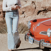 Wanderer High Rise Flare in Gracie Wash