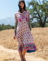 Silk Yukari Dress in Faded Rose Phool Print