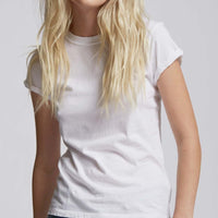 White Fitted Distressed Tee