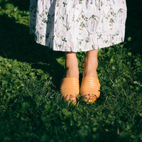 Open Toe Ribbed Clog, Peach