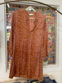 Natalie Martin Orange/Tan Leopard Long Sleeve Mini Dress - Size S