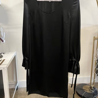 ElizabethJames Black Silk Long Sleeve Dress - size S