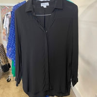 Velvet Black Long Sleeve Shirt - size M