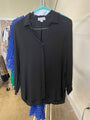 Velvet Black Long Sleeve Shirt - size M