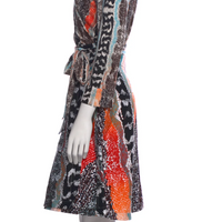 DVF- Patterned Wrap Dress -size S