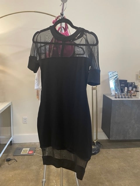 ElizabethJames Black Mesh Dress - size S  Louise