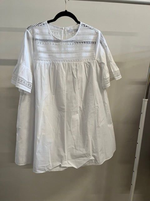 English Factory White Cotton Dress - size M