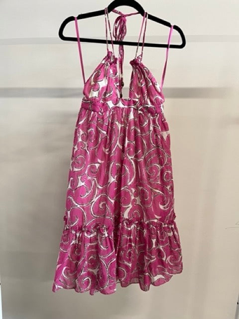 Milly Pink Paisley strappy mini dress- size M