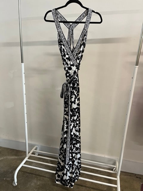DVF - Black/White Midi Tank Wrap Dress