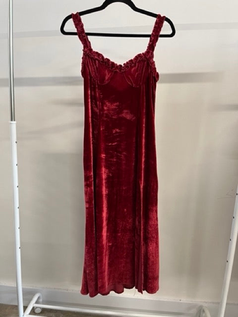 Reformation Red Crushed Velvet Size XS