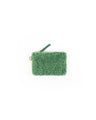 Mint Shearling Coin Pouch