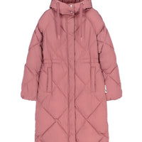 Long Padded Parka in Antique Pink