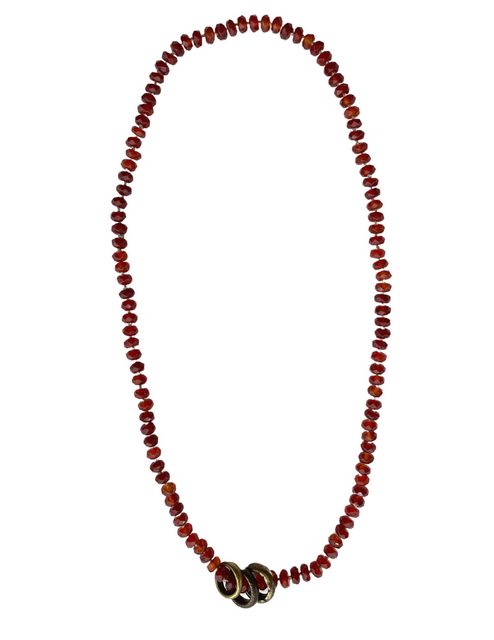 Carnelian Necklace with Antique Wollo Rings