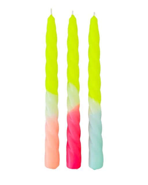 Dip Dye Twisted Candles Ice Cream Yellow