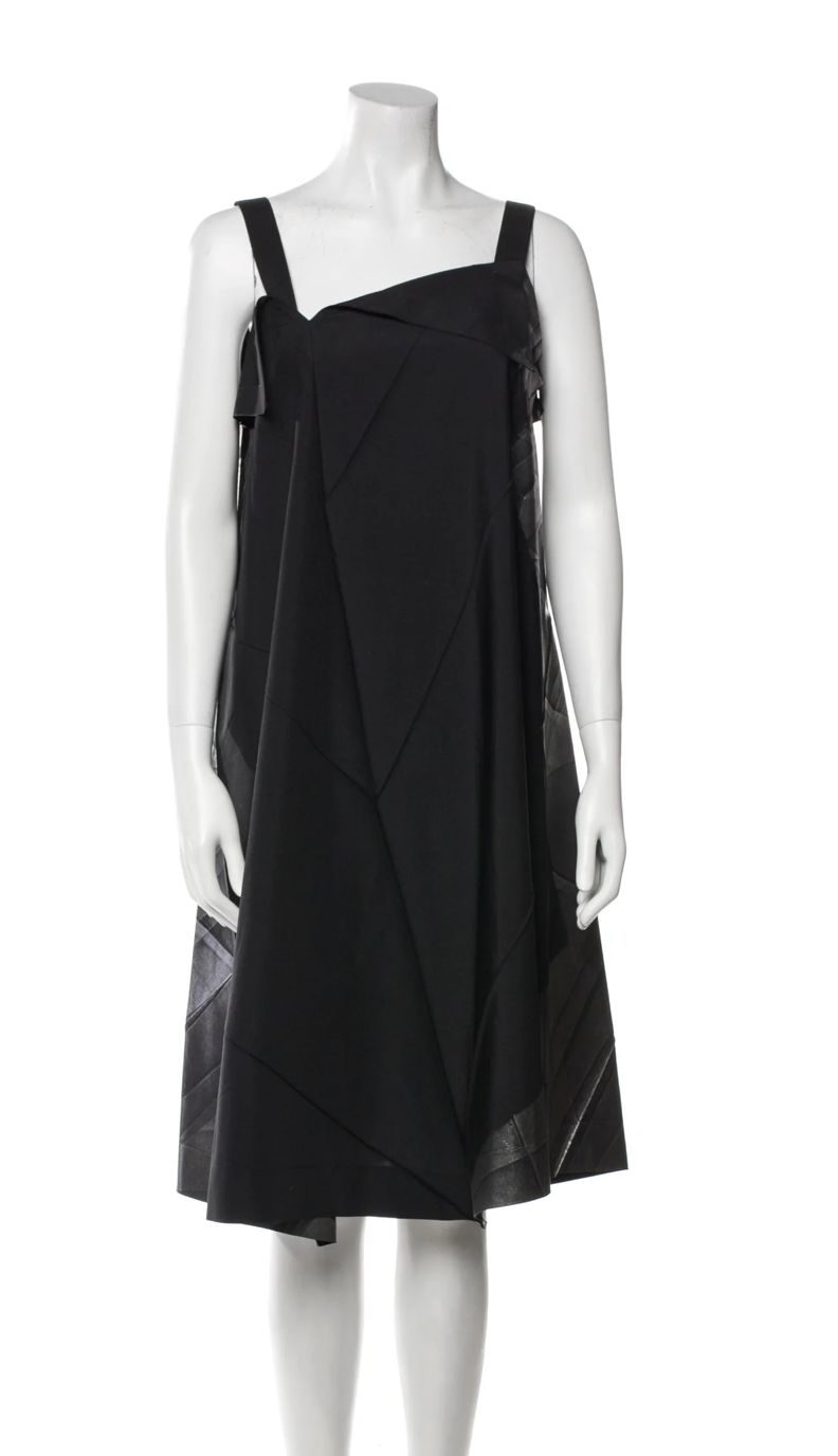 Issey Miyaki Black Assyemtrical Dress - Size S