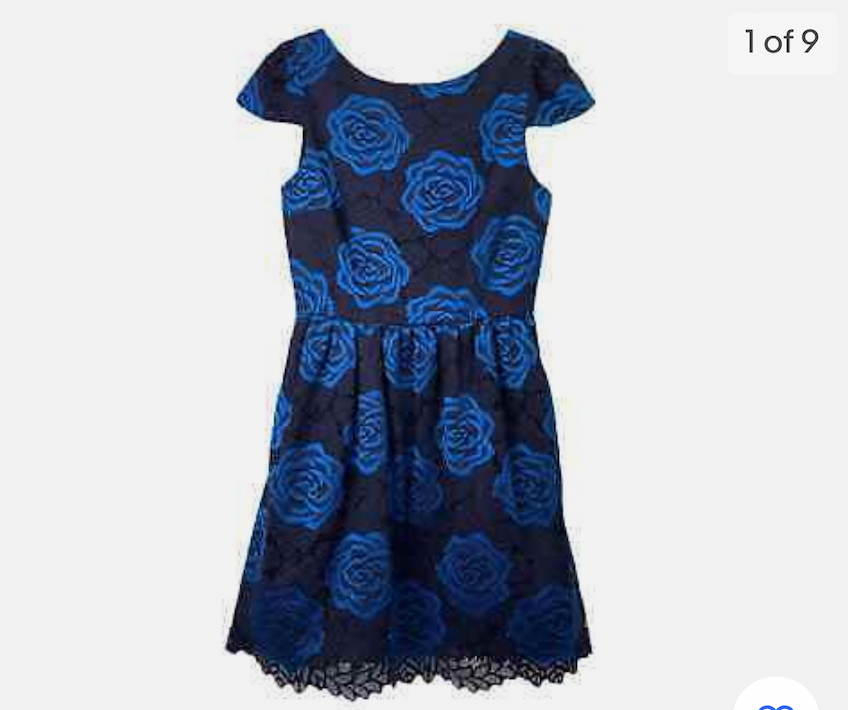Alice&Olivia Black with blue Embroidered Dress size S