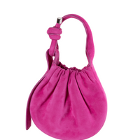 Ina Mini Crossbody Suede Ruched Fushsia